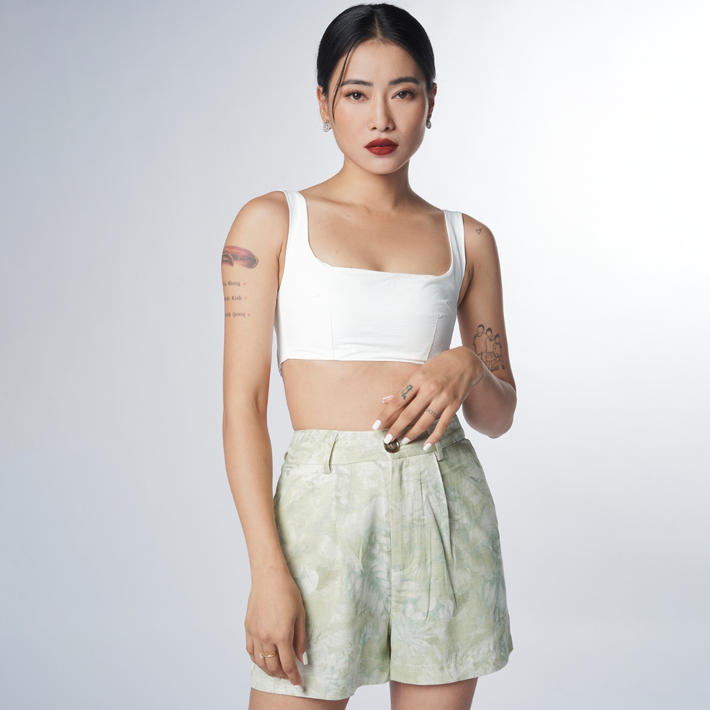 CE DESIGN FJY102 บราสองสาย เสื้อครอปยกกระชับหน้าอกประดับ