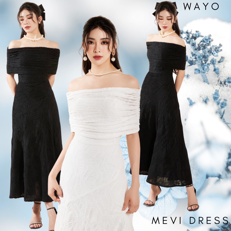 [Mevi Dress] WAYO ชุดเดรสดีไซน์เปิดไหล่หรูหราสําหรับงานปาร์ตี้สวยงาม