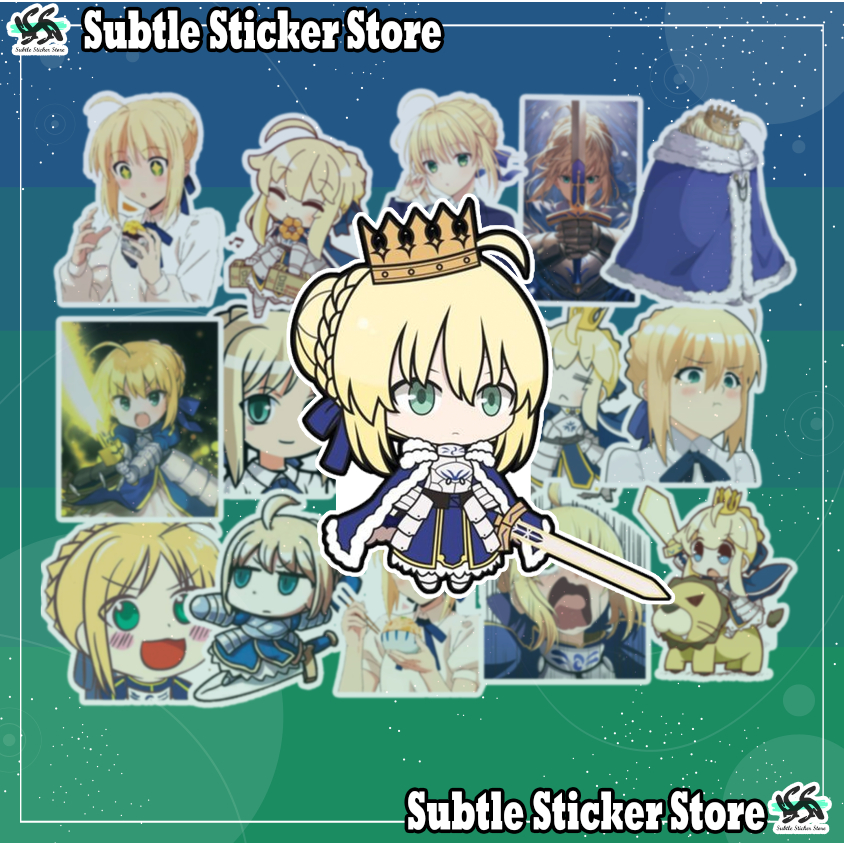 - ชุดสติ๊กเกอร์ 10/15 ชิ้น Saber / Artoria Pendragon/Saber Blue เกม Fate Grand นวนิยาย Fate กันน้ํา