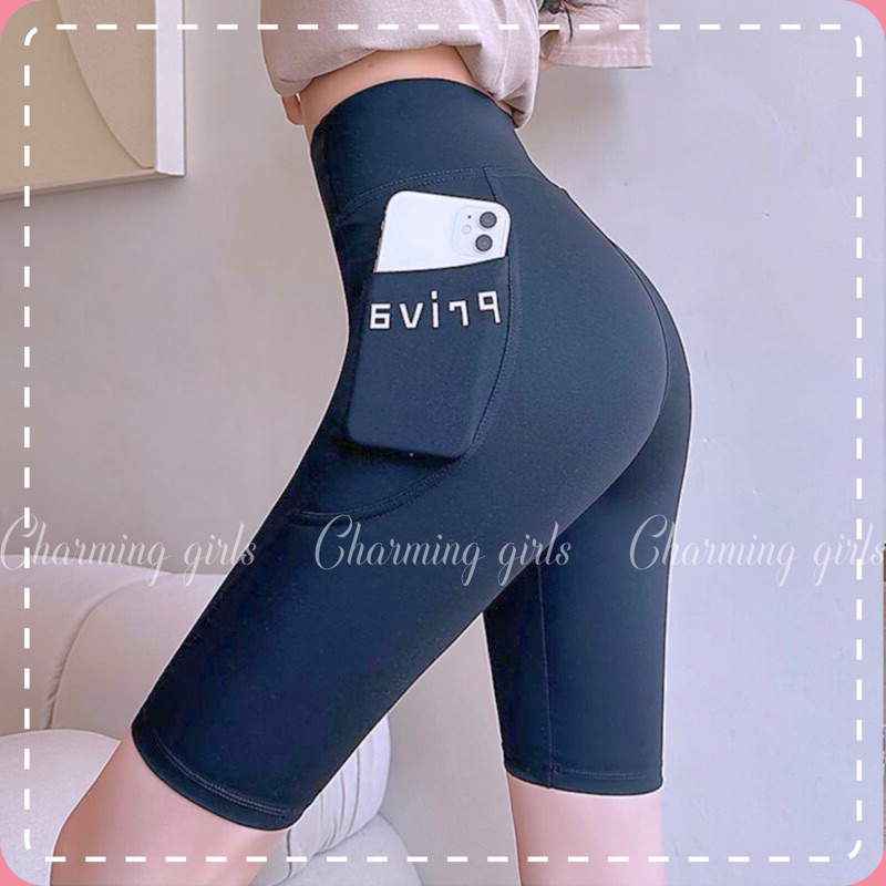 (REAL PHOTO BACK) เลกกิ้งหนา กางเกงออกกําลังกายมีกระเป๋า สําหรับผู้หญิง - MSP: TH056