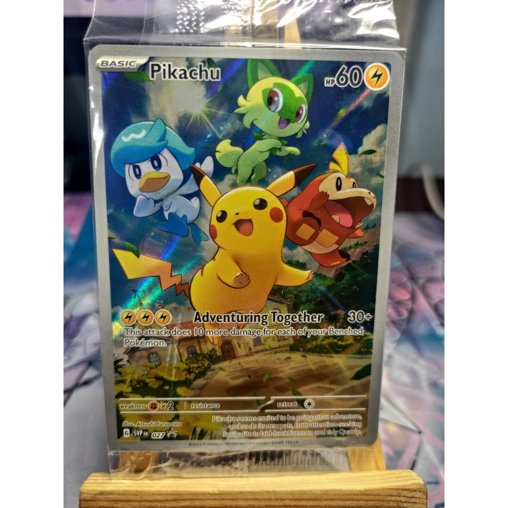 [KW2 Pokemon] [EN] การ์ด Pokemon Pikachu - SVP027 - ภาพประกอบ Rare Promo Original Seal