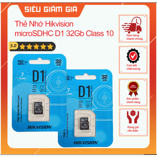 การ์ดหน่วยความจํา Hikvision microSDHC D1 32Gb Class 10