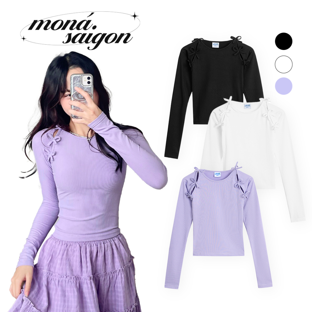 Moná - เสื้อยืดแขนยาว BUTTERFLY