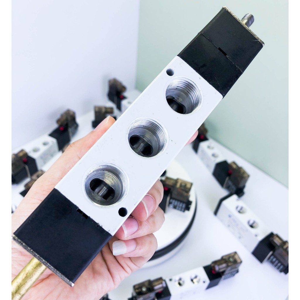 โซลินอยด์วาล์ว 4V320-10 AC220V/ 4V320-10 DC24V - โซลินอยด์วาล์วนิวเมติก 4V320-10 - โซลินอยด์วาล์ว DC