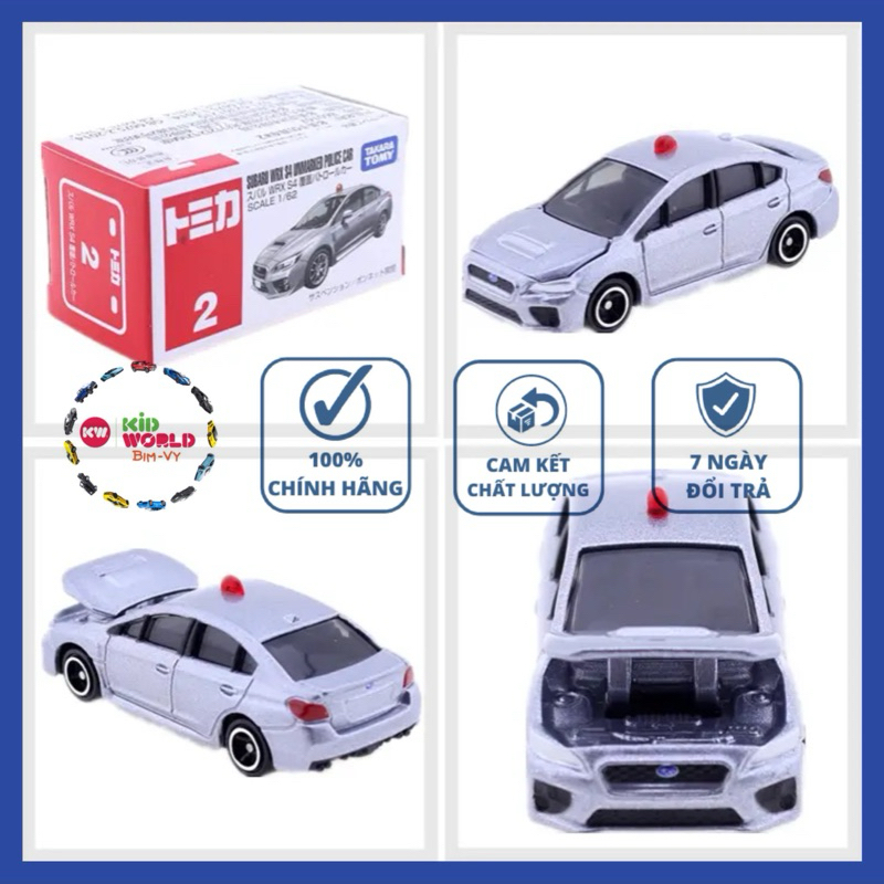 Tomica Box Subaru WRX S4 รถตํารวจที่ไม่มีเครื่องหมาย เบอร์02. สเกล 1:62.