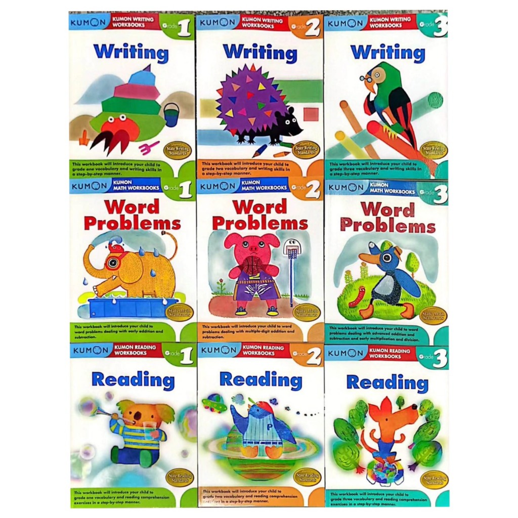 หนังสือ ชุด - Kumon Reading, Word Probles, Writing English Set (3 เล่ม)