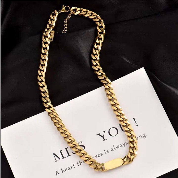 TS429 TITAN สร้อยคอ, GOLD-PLATED EDGE PATCHED BRACELET - GOLD-PLATED EDGE PATCHED TITAN BRACELET