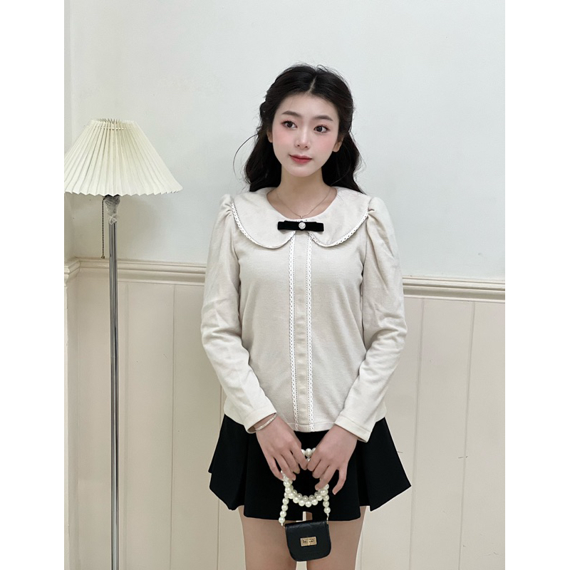 OUTSET - สเวตเตอร์ลูกไม้ Moochi (มีโบว์)