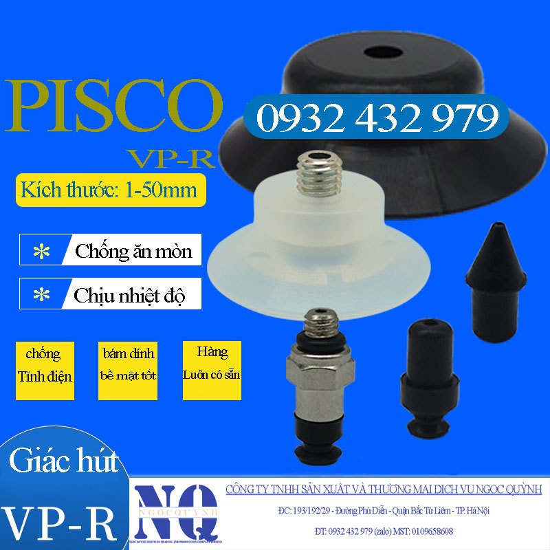 PISCO - ถ้วยสูญญากาศ VP-1,2,3,4,8,10,15,20,25,30-40-50 RS/RN