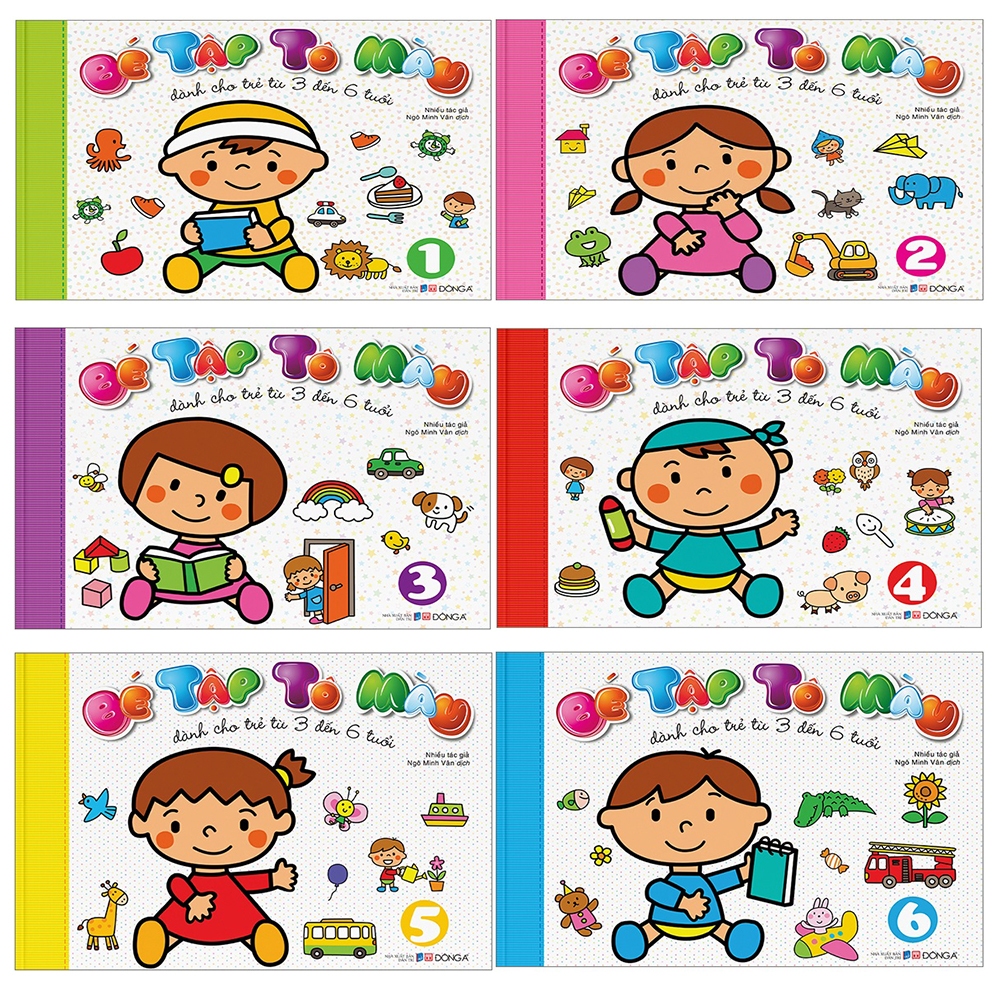 หนังสือ - children Learning to Color - สําหรับเด็กอายุ 3 ถึง 6 ปี (ชุด 6 เล่ม) (odd, เลือกได้) - Don