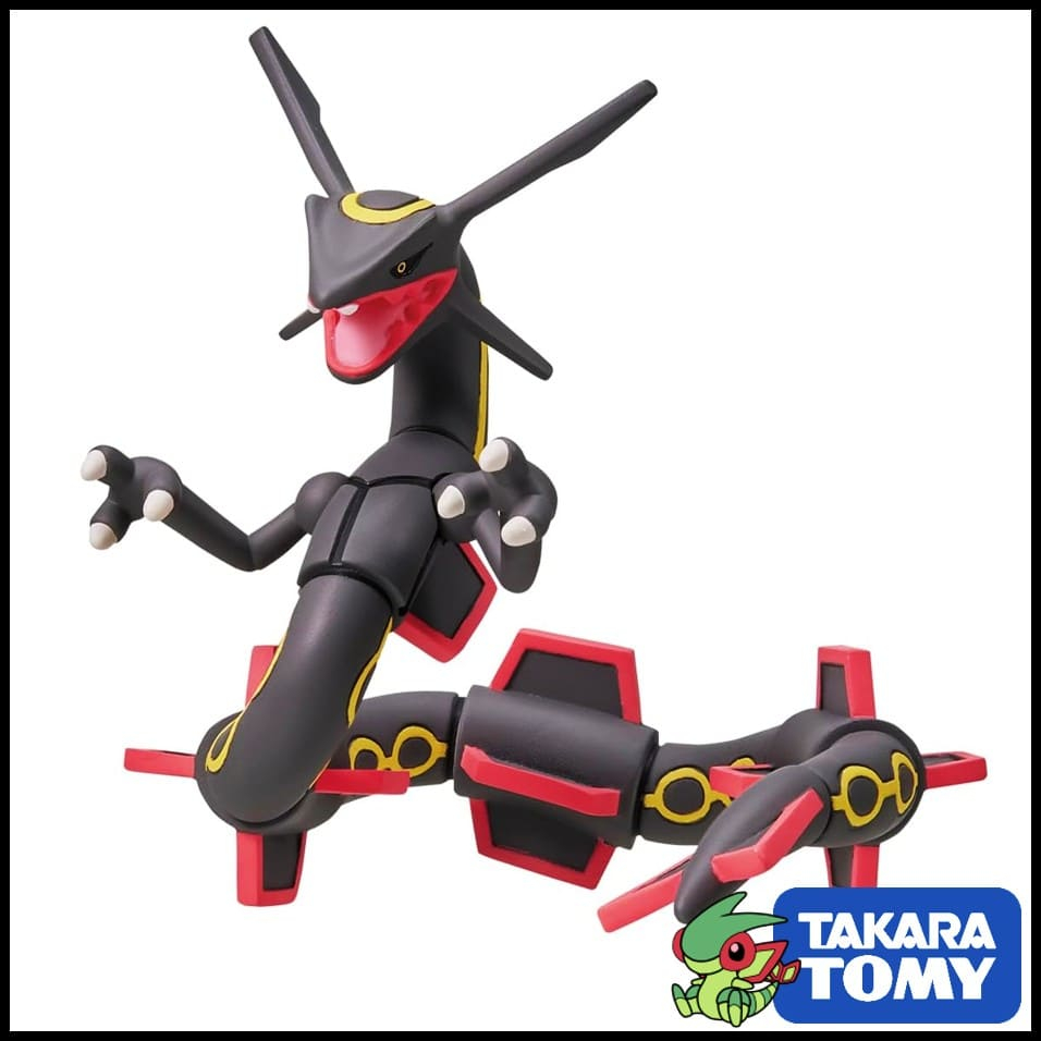 [หายาก] โมเดล Pokemon Shiny Black Rayquaza (หายาก) ของแท้ Takara TOMY Japan 10cm - Hyper Size - มุม 