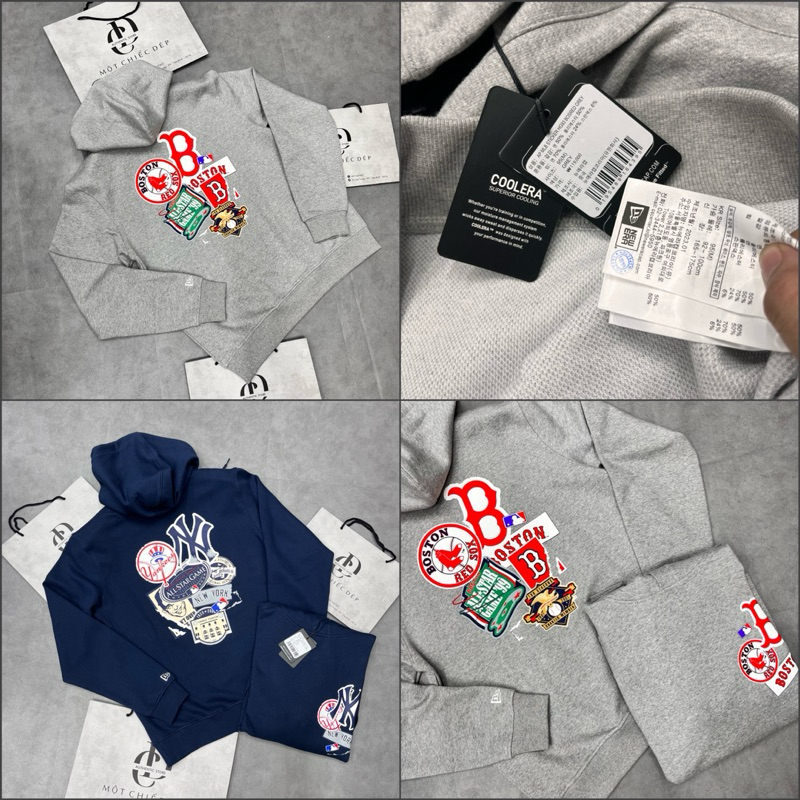 [GENUINE] New ERA x MLB STICKER GREY HOODIE [12142436] - เสื้อยืดรัดรูป ERA HOODIE ใหม่พร้อมหมวกของแ