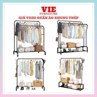 🚛 FREESHIP 🆓 Giá Treo Quần Áo Sắt Thép Sơn Tĩnh Điện - Kệ Treo Quần Áo, Để Giày Dép Lắp Ghép Đa Năng