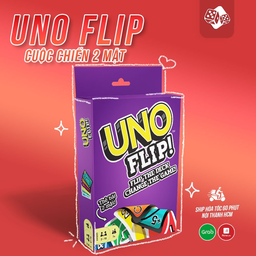 Uno FLIP Deck - การ์ด Uno ขยาย กฎที่น่าดึงดูด การ์ดของเล่นเด็ก
