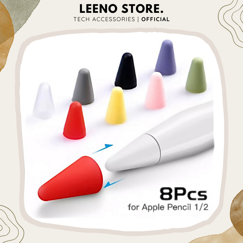 ชุดเคล ็ ดลับซิลิโคน 8 ชิ ้ นสําหรับ Apple Pencil 1 / 2 Pen Nib Protection
