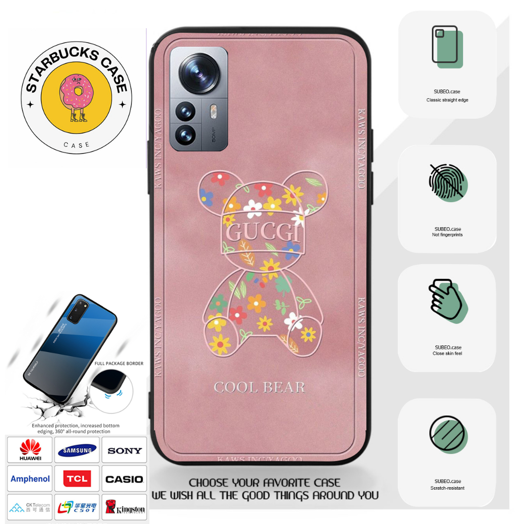 เคสโทรศัพท์สําหรับ MI 12 5G,MI 12 PRO 5G,MI 12T 5G มีขอบสี่เหลี่ยมและลายชีสสติ๊กน่ารัก