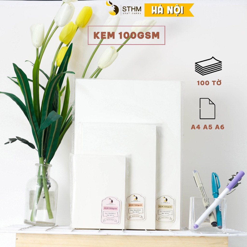 [STHM Hanoi] - กระดาษครีม Ford 100 แผ่น 80gsm, 100gsm - A4 A5 A6 ตัดสําเร็จ - ใช้สําหรับพิมพ์และสเก็