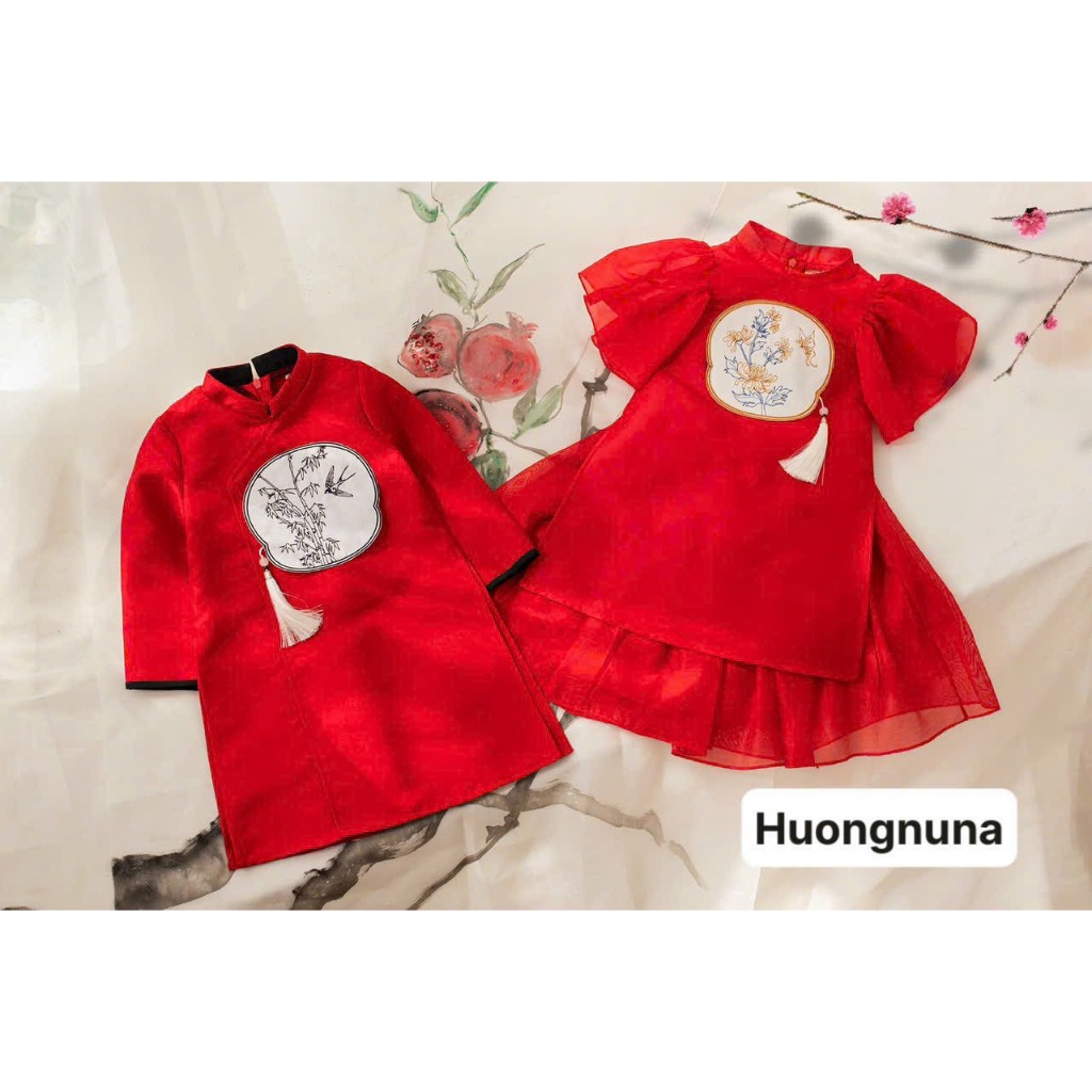 {BIG Size} Modernized Ao Dai - ชุด Ao Dai แบบ Modernized สําหรับคู่รักชายและหญิงอายุ 5 - 8 ปี