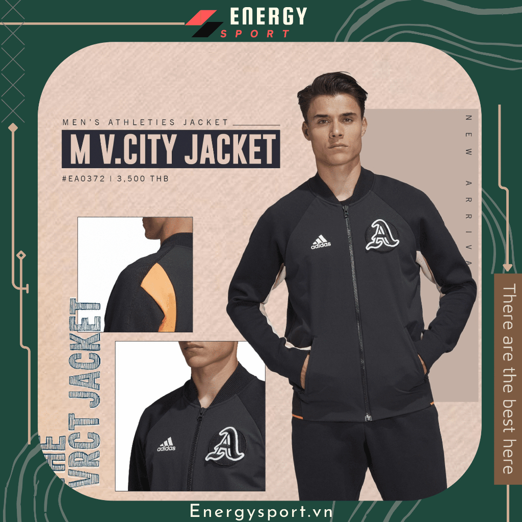 Adidas VRCT Jacket Black / Orange Unisex Sports Bomber Jacket - EA0372