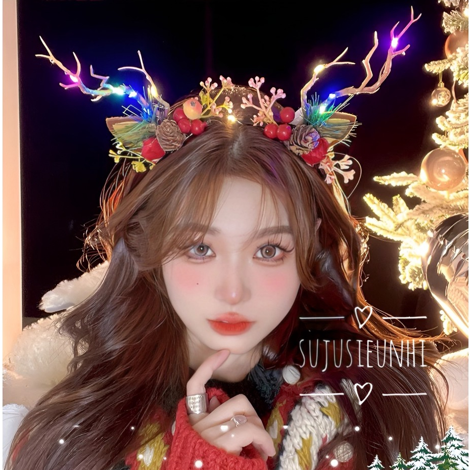 ที่คาดผมเขากวางโคนต้นสนยาวพร้อมธีมคริสต์มาส ตกแต่งน่ารักสําหรับเด็กผู้หญิง