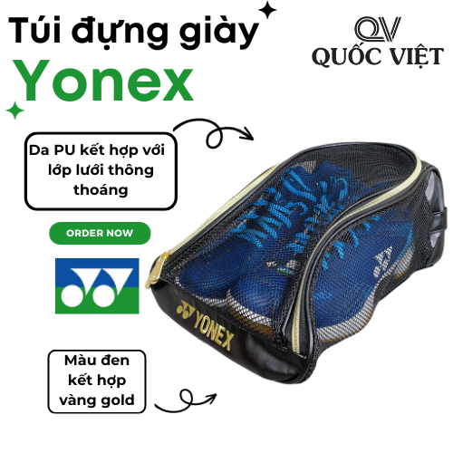 Quoc Viet กระเป๋ารองเท้าแบดมินตัน Yonex คุณภาพแบดมินตันทําจากหนัง PU คุณภาพสูง ขนาดกะทัดรัดและสะดวก