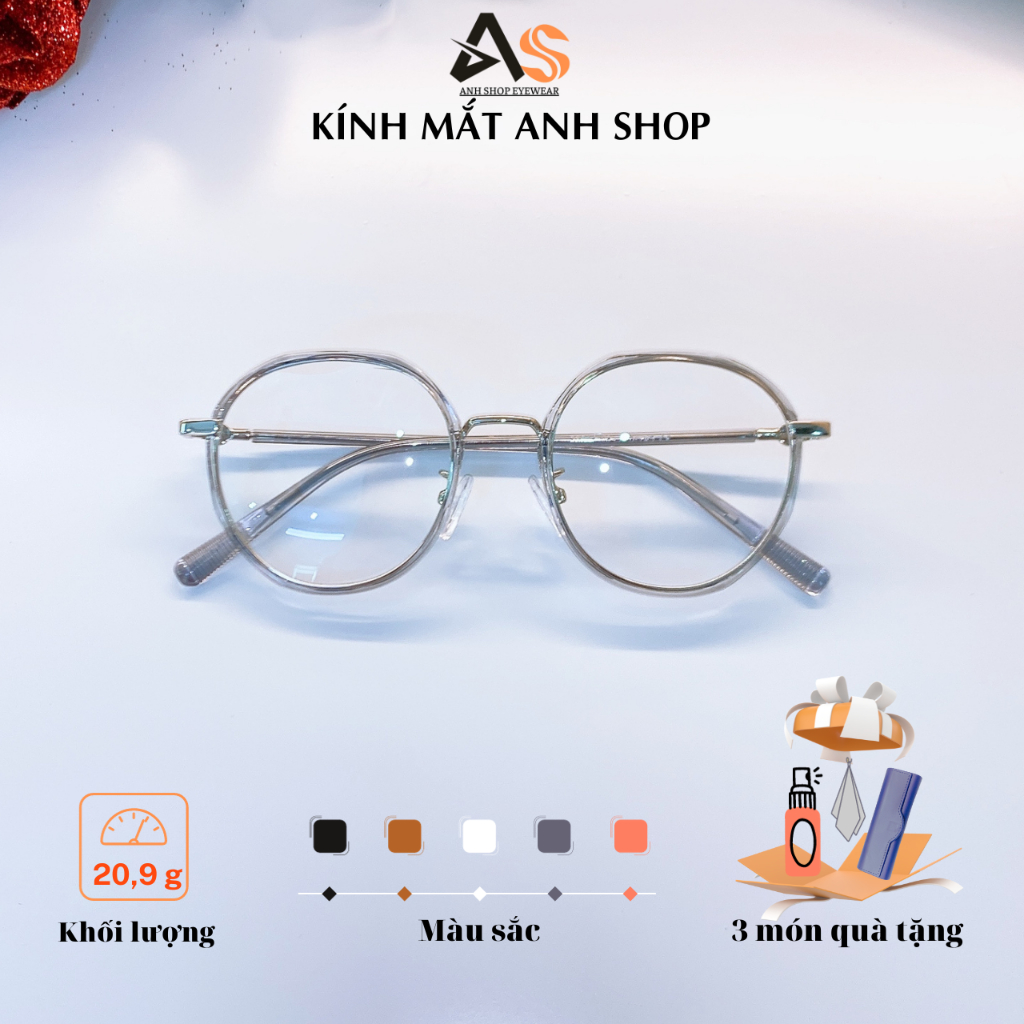 แว่นตาทรงกลมพลาสติกแกนโลหะสําหรับทั้งชายและหญิง 23014ก