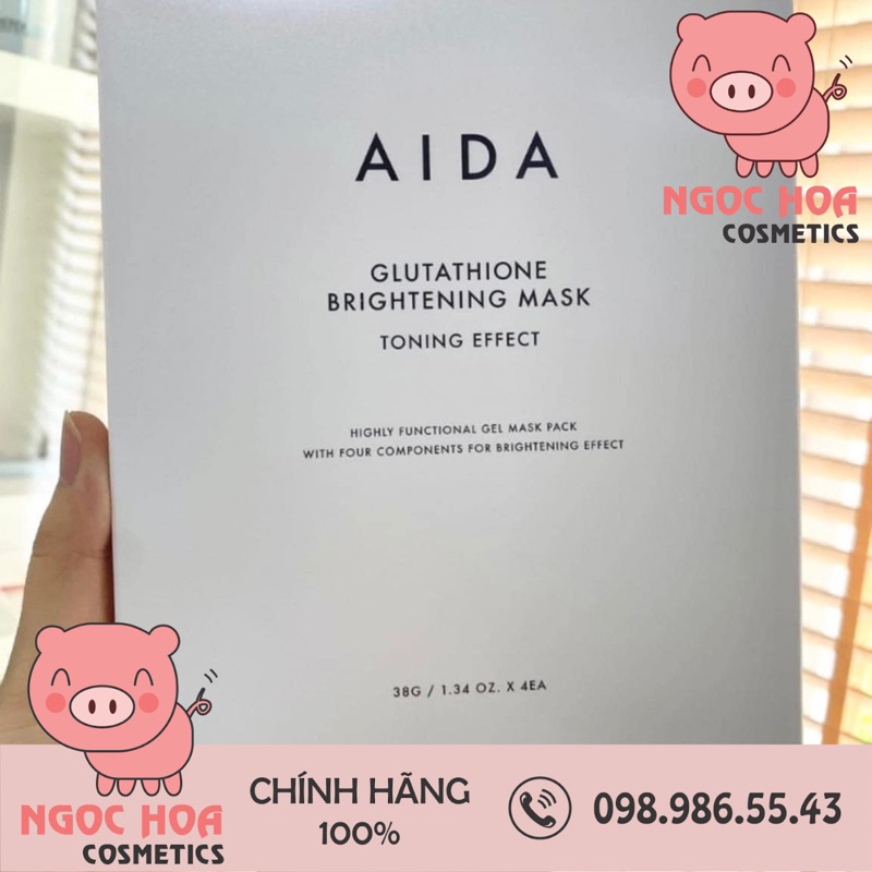 [Retail 1 ชิ ้ น ] Aida Glutathione Brightening Mask Super White Mask Whitening Stretching