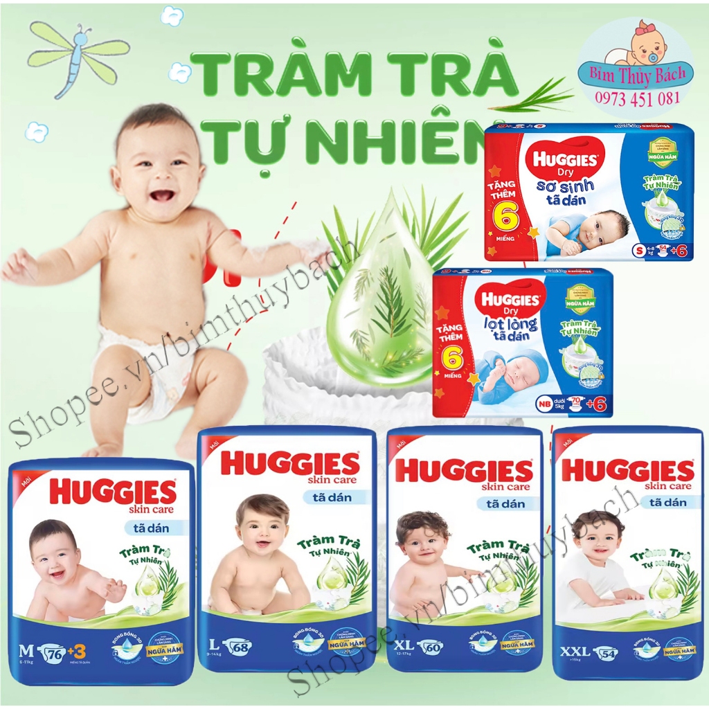 ผ้าอ้อมเด็ก Huggies Size NB70 รับฟรี/S54 ฟรี/S82/M76/L68/XL62/Xxl56 รุ่นใหม่