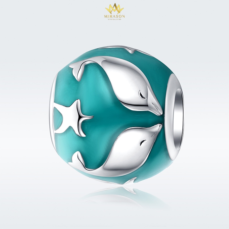 S925 Silver Charm ปลาดาว Dolphin Symmetrical - MIRASON MCH1295 - คุณภาพสูง S925 Silver Charm