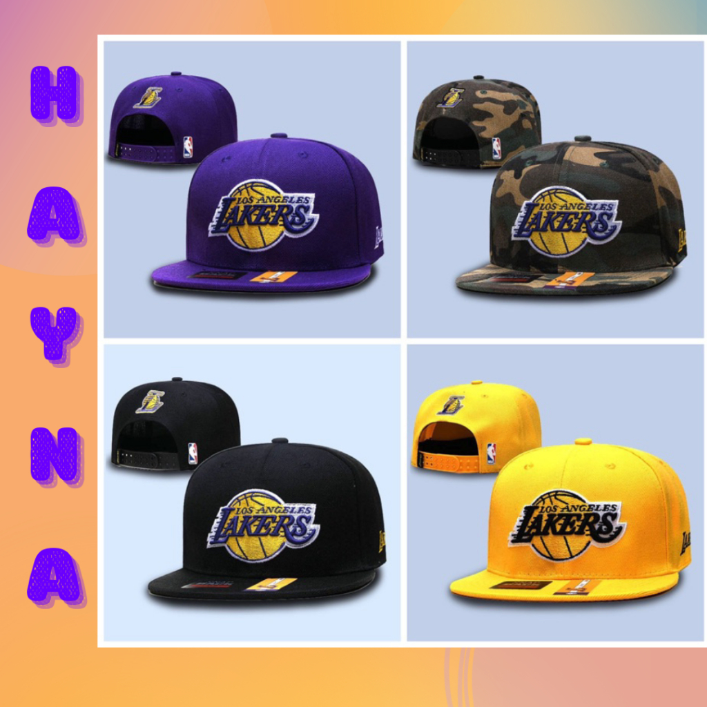 หมวก SnapBack Lakers หมวกบาสเก็ตบอลกีฬา NBA HIPHOP สําหรับผู้ชายและผู้หญิง สไตล์ยุโรป - M217