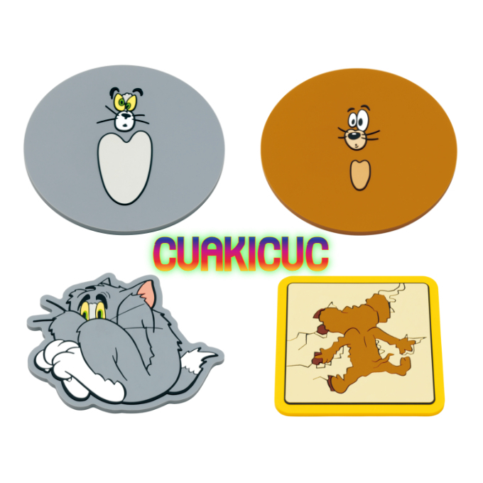 [GENUINE] ที่รองแก้วยางหนา Tom and Jerry Premium - Cat and Mouse - ที่รองแก้ว Tom and Jerry Funny Ar