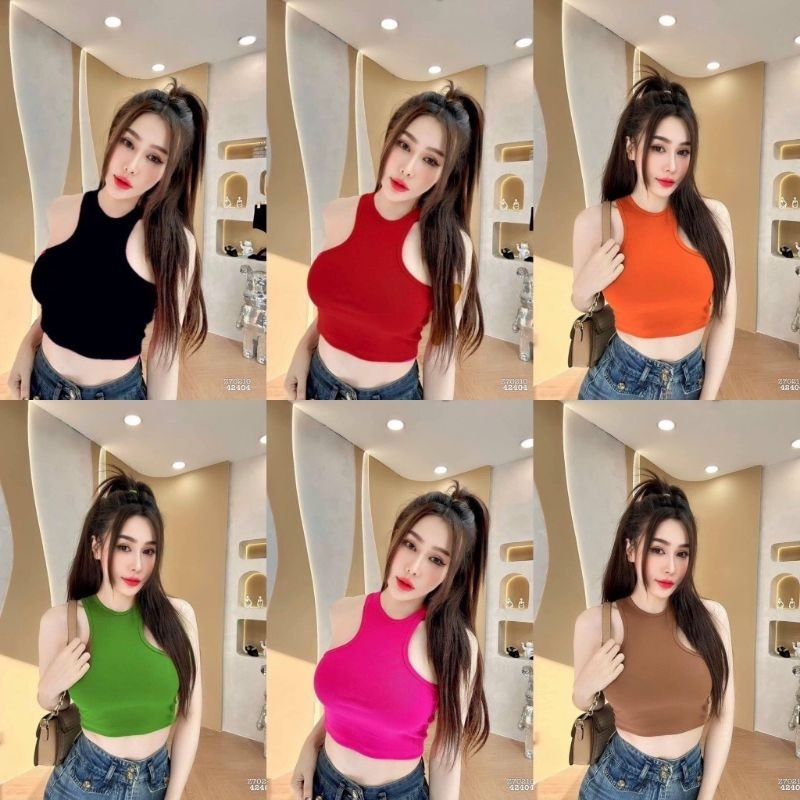 เสื้อปาดไหล่ปักโลโก้ alohashop91