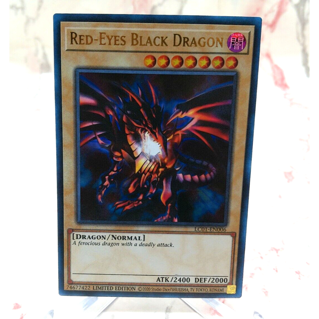 Ultra rare LC01 [แตงโม yugioh] การ์ด Red Eyes Black Dragon - ห่อพลาสติกป้องกันฟรี