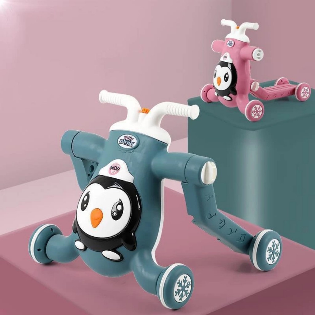 รถหัดเดินมัลติฟังก์ชั่น 3ใน1 พร้อมแท่นและสกู๊ตเตอร์พร้อมเสียงเพลงและไฟ SMTV171