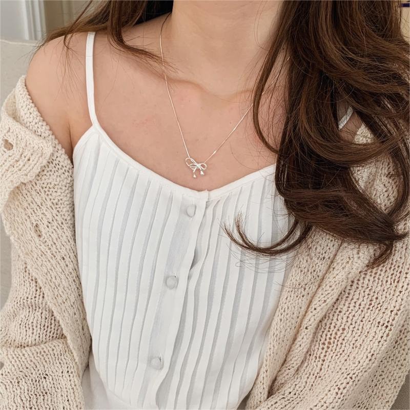 สร้อยคอโบว์จิ๋ว - สร้อยเงิน 925 มีโบว์ |Daisy.accessory.hn|
