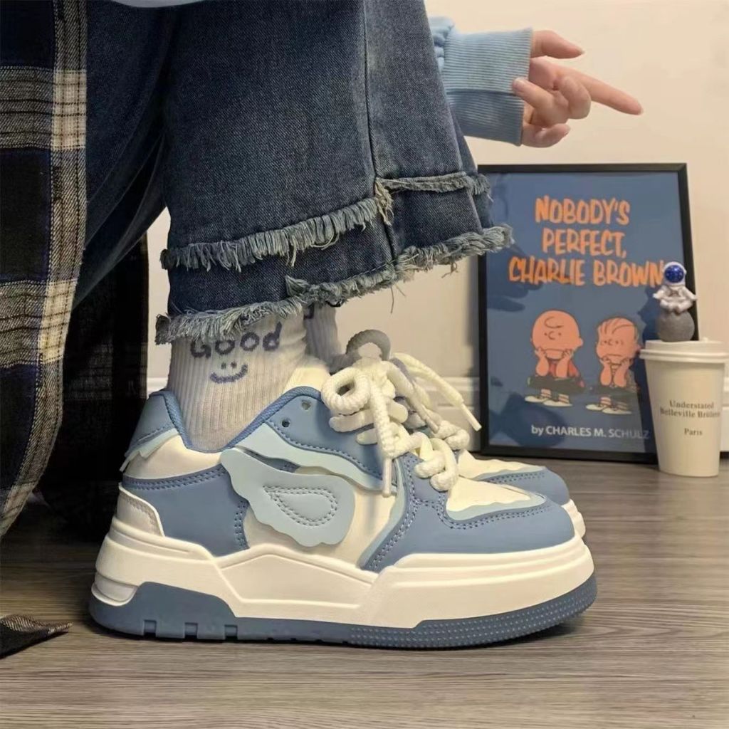 รองเท้าผ้าใบพื้นหนา Angel Wing สําหรับผู้หญิงสไตล์เกาหลี - GS14