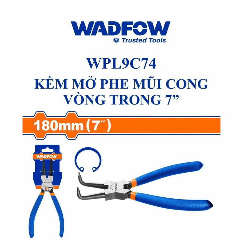 WADFOW WPL9C74 คีมเปิดปากโค้ง 7 นิ้ว สินค้าของแท้