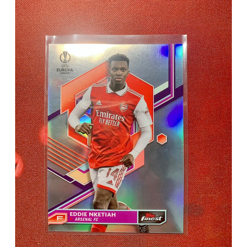 Nketiah Arsenal Refractor Topps Finest 2022/23 การ์ดฟุตบอล