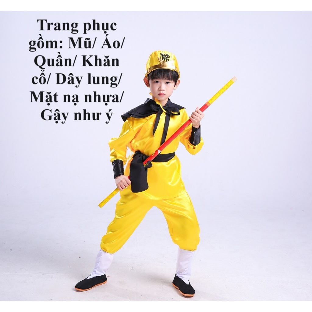 (รุ่น 2) เครื่องแต่งกาย/เครื่องแต่งกายคอสเพลย์ของ Sun Wukong/ Qi Thien Dai Thanh ในการเดินทางไปทางทิ