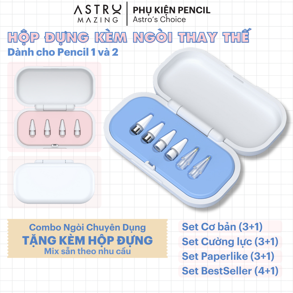 [ ชุดกล ่ องและ Nib ] กล ่ องเปลี ่ ยน Astromazing และ Nib Combo สําหรับ Apple Pencil 1 2 และ Pencil Pro