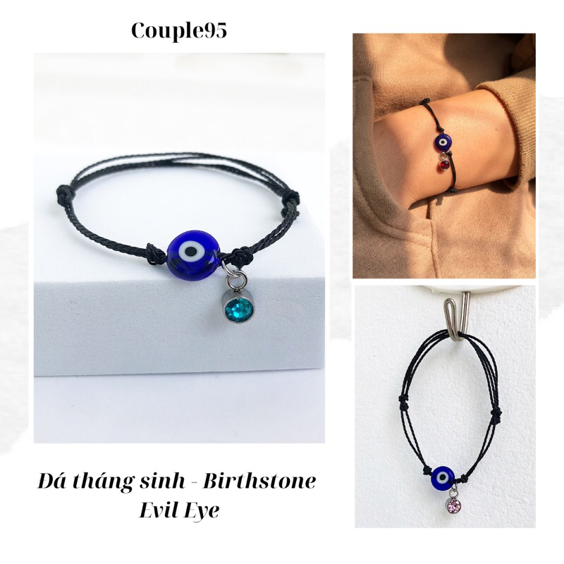 Birthstone Evil Eye Bracelet - Glass Evil Eye