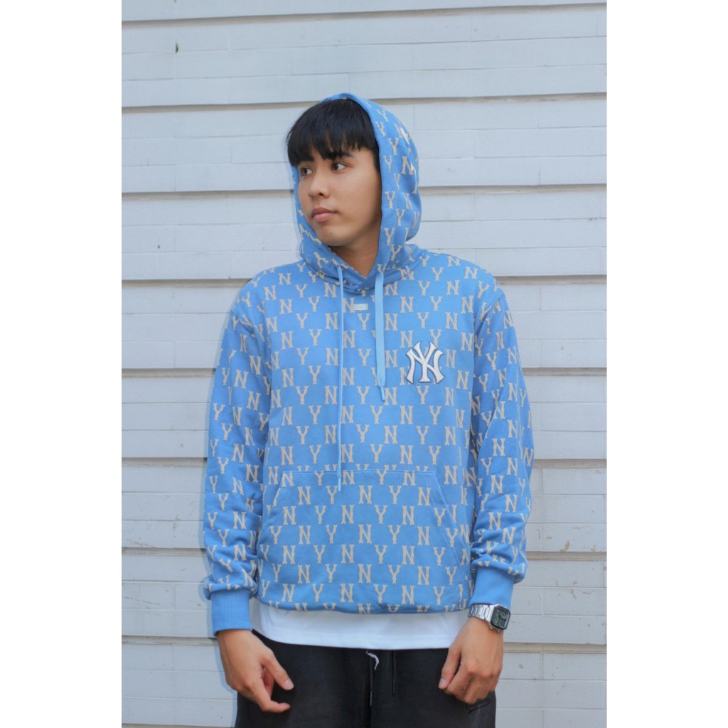 [ของแท้] Mlb Wadding Overfit Hoodie New York Yankees "Blue" - Code: 3AHDM0214-50BLD