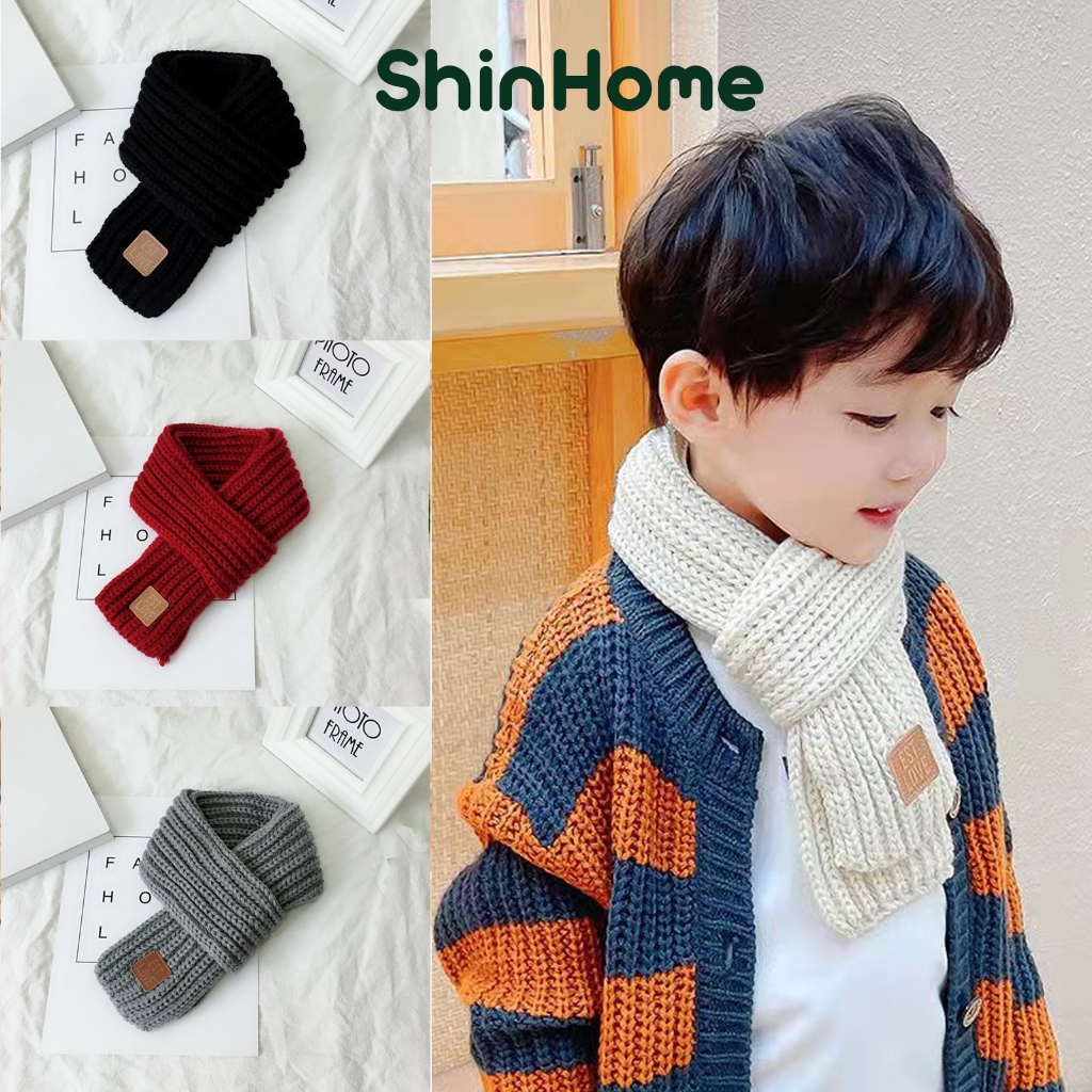 EST ผ้าพันคอขนสัตว์ฤดูหนาวที่อบอุ่นสําหรับเด็กชายและเด็กหญิง 1-10 ปี ShinHome Baby