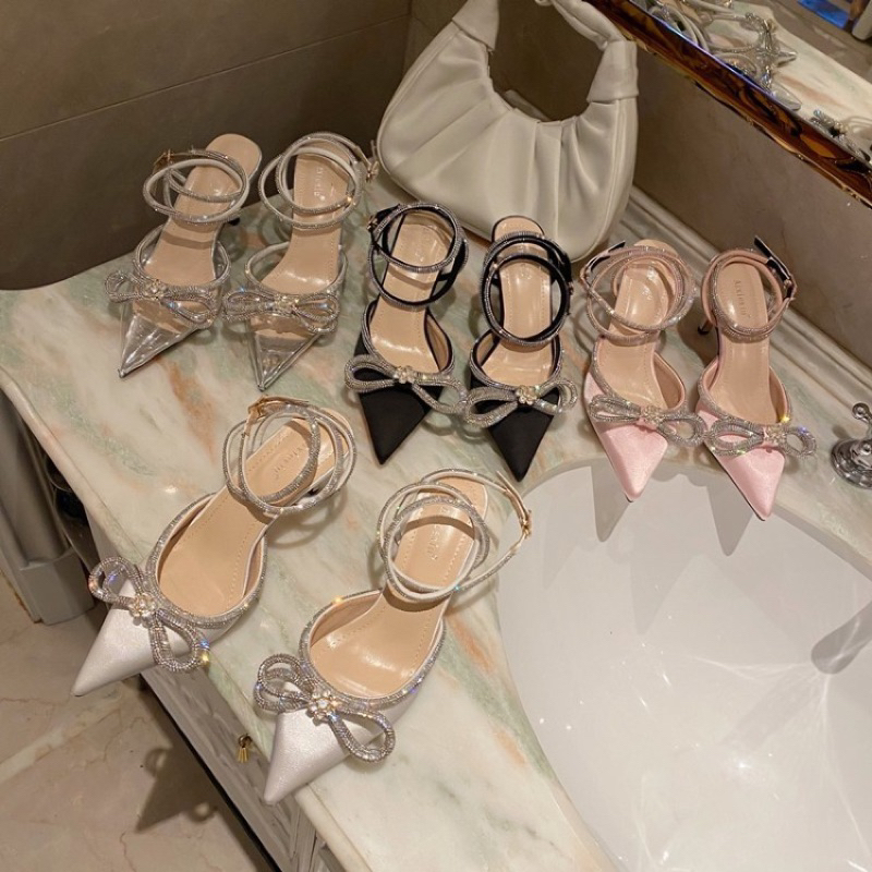 รองเท้าส้นสูง Lady Bow 9p รองเท้าส้นสูง 7p สําหรับเด็กผู้หญิงออกไปปาร์ตี้