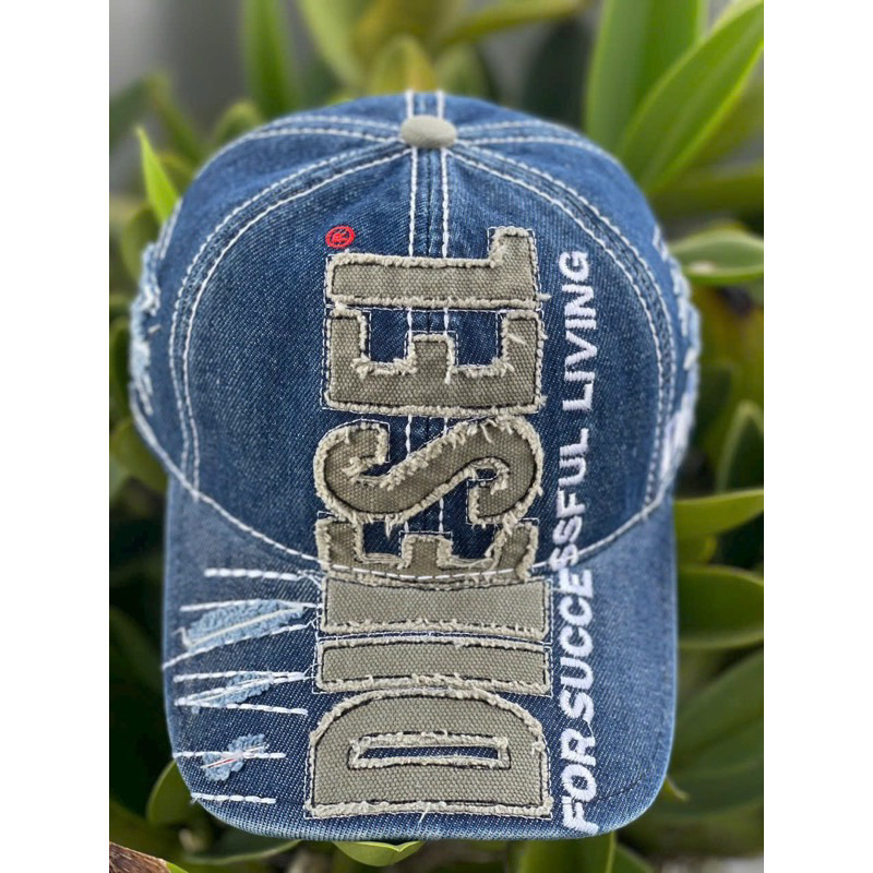 EXTREMELY QUALITY Ripped JEANS HAT WITH VERTICAL LETTERS EMBROIDERED