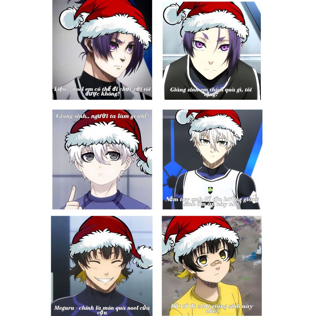 สติ๊กเกอร์ ชุดสติ๊กเกอร์ 35c Anime Blue Lock Christmas, Christmas