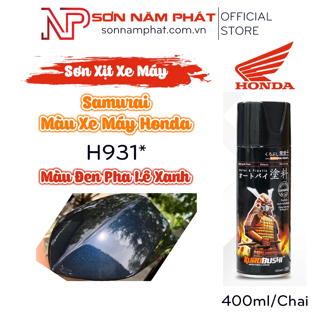 สีสเปรย์ซามูไร Honda H931 สีรถจักรยานยนต์* Blue Crystal Black