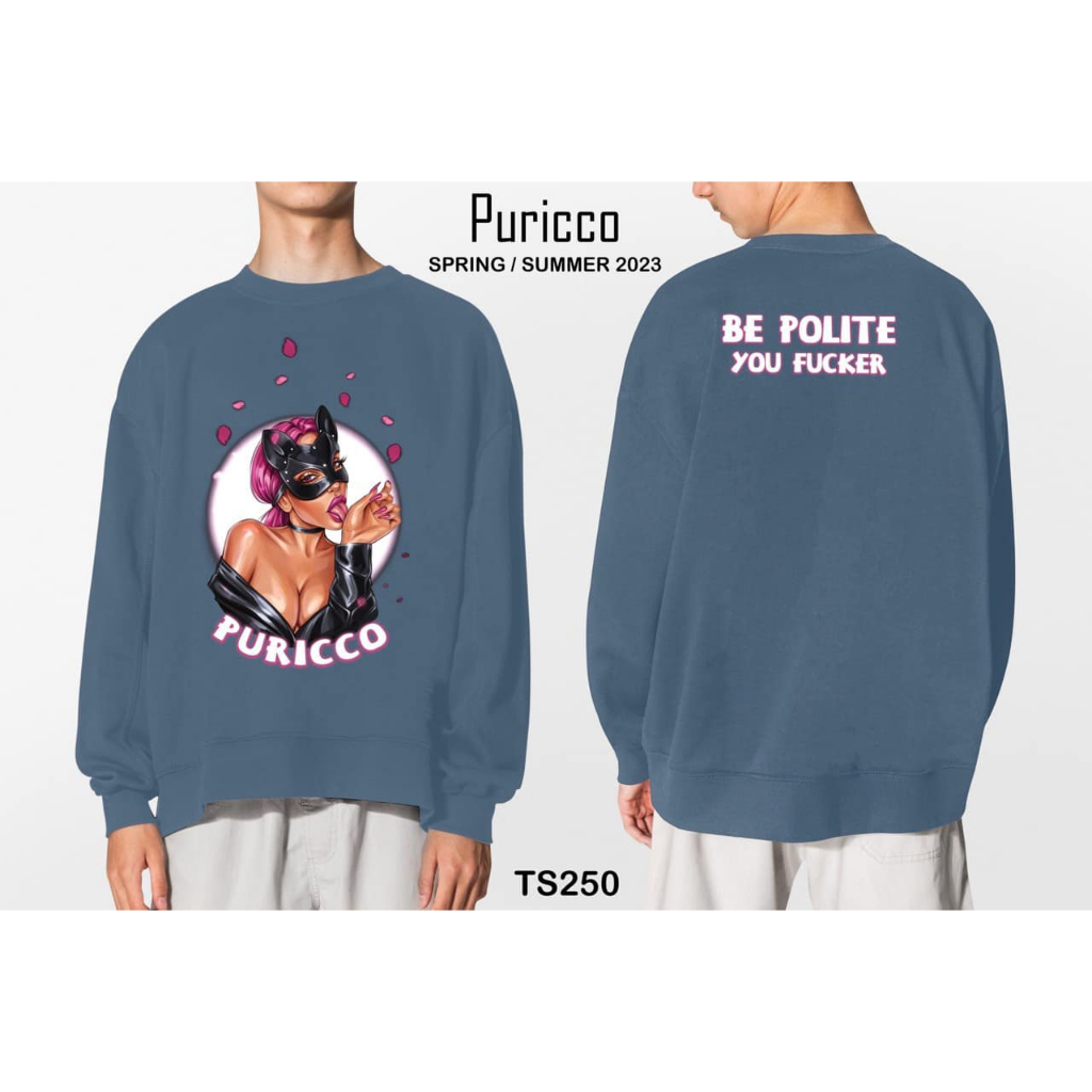 [Puricco] เสื้อสเวตเตอร์ unisex- Bad Cat