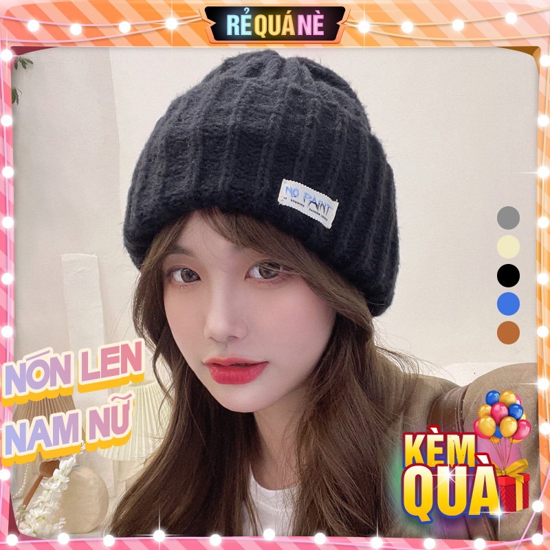 หมวกไหมพรมสไตล์เกาหลีสําหรับผู้ชายและผู้หญิงไม่มีสีแฟชั่นหนา RQN2444