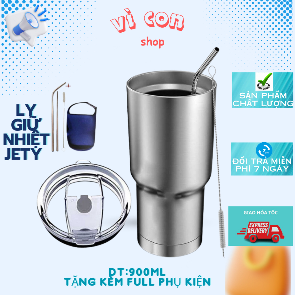 YETI THERMALT CUP พร้อมกระเป๋าและ STRAW 900ML - ถ้วยสุขภาพสแตนเลส THAILAND